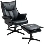 HOMCOM Relaxsessel mit Hocker, drehbarer Ruhesessel, TV-Sessel mit Liegefunktion -