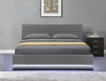Bett mit LED und Bettkasten "Anastasia" - 160 x 200 - Dunkelgrau