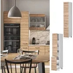 Apothekerschrank Vicco R-Line Sonoma 30 cm, Model 37813 - Braun/Wei&szlig;