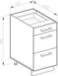 K&uuml;chenunterschrank Vicco R-Line Wei&szlig; Landhaus 40 cm mit Schubladen, ohne