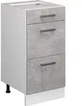 K&uuml;chenunterschrank Vicco R-Line Beton 40 cm mit Schubladen, ohne Arbeitsplatte,