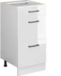K&uuml;chenunterschrank Vicco R-Line Wei&szlig; Hochglanz 40 cm mit Schubladen, ohne