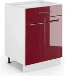 K&uuml;chenunterschrank Vicco Fame-Line Bordeaux Hochglanz 60 cm mit Schublade, ohne