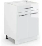 K&uuml;chenunterschrank Vicco Fame-Line Wei&szlig; Hochglanz 60 cm mit Schublade, ohne