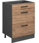 K&uuml;chenunterschrank Vicco R-Line Goldkraft Eiche 60 cm mit Schubladen, ohne