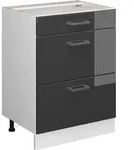 K&uuml;chenunterschrank Vicco R-Line Anthrazit Hochglanz 60 cm mit Schubladen, ohne