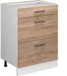 K&uuml;chenunterschrank Vicco R-Line Sonoma 60 cm mit Schubladen, ohne Arbeitsplatte,