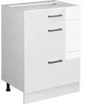 K&uuml;chenunterschrank Vicco R-Line Wei&szlig; Hochglanz 60 cm mit Schubladen, ohne