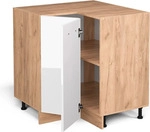 Eckunterschrank Vicco R-Line Wei&szlig; Hochglanz 75.6 cm ohne Arbeitsplatte, Model 37104
