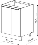 K&uuml;chenunterschrank Vicco Fame-Line Wei&szlig; Hochglanz/Wei&szlig; 80 cm ohne...