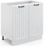 K&uuml;chenunterschrank Vicco Fame-Line Wei&szlig; Landhaus/Wei&szlig; 80 cm ohne Arbeitsplatte,