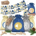 KESSER&reg; Adventskalender zum Bef&uuml;llen 24 Jutebeutel Gedruckte Stoffbeutel Kinder