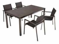 Tischgruppe SIENNA Set 03, 5-tlg. | 1 × Tisch 305384 | 4 × Stapelstuhl 305434