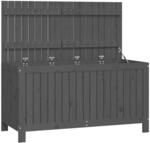 vidaXL Gartentruhe Grau 121x55x64 cm Massivholz Kiefer