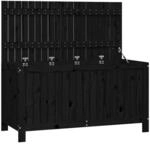 vidaXL Gartentruhe Schwarz 121x55x64 cm Massivholz Kiefer