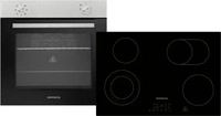 Respekta ASET1207700, Backofen Herd Kochfeld 77 cm Glaskeramik Einbau Set autark