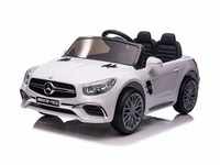 TPFLiving Elektro-Kinderauto Mercedes SL 65 AMG weiß - Sportwagen für Kinder -