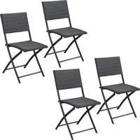 CASARIA&reg; Polyrattan Klappstuhl Set 120kg Belastbarkeit Platzsparend Klappbar...