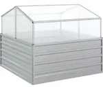 vidaXL Garten-Hochbeet mit Gew&auml;chshaus 100x100x85 cm Silber - Silber