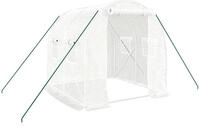 vidaXL Gew&auml;chshaus mit Stahlrahmen Wei&szlig; 4 m&sup2; 2x2x2 m
