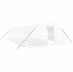 vidaXL Gew&auml;chshaus mit Stahlrahmen Wei&szlig; 50 m&sup2; 10x5x2,3 m