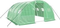vidaXL Gew&auml;chshaus mit Stahlrahmen Gr&uuml;n 16 m&sup2; 4x4x2 m