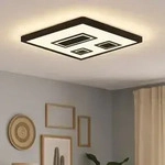 Briloner LED Deckenleuchte Aufbaupanel Pac Schwarz 42x42cm 22W 3000lm warmwei&szlig; 3000K