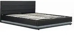 Bett mit LED und Bettkasten "Anastasia" - 160 x 200 cm - Schwarz - Schwarz