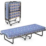 COSTWAY 80x200cm G&auml;stebett Klappbar, Faltbares Faltbett mit Matratze aus