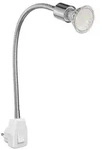 ledscom.de Steckdosenlampe LESCH Leselampe Schwanenhals, Schalter, Chrom inkl....