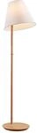 Lucande Stehleuchte Jinda, wei&szlig;, Holz, Stoff, 160 cm, E27 - Wei&szlig;