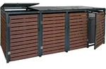 4er M&uuml;lltonnenverkleidung HWC-K14, M&uuml;lltonnenbox M&uuml;lltonnenabdeckung, 119x264x84cm