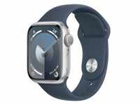 Apple Watch Series 9 Aluminium Silber Silber 45 mm SM 130-180 mm Umfang Sturmblau GPS