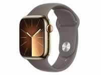Apple Watch Series 9 Edelstahl Gold Gold 41 mm ML 150-200 mm Umfang Tonbraun GPS +