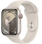 Apple Watch 9 Cell 45mm Alu Polarstern Sportarmband S/M - Beige
