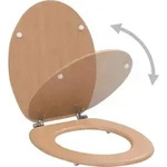 vidaXL Toilettensitz mit Deckel MDF Bambus-Design - Braun