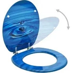 vidaXL Toilettensitz mit Deckel MDF Blau Wassertropfen-Design - Blau