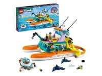 LEGO 41734 Friends Seerettungsboot Set, Tierrettungs-Spielzeug mit Delfin-Tierfiguren