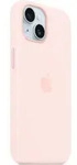 Apple iPhone 15 Silikon Case mit Magsafe - Hellrosa - Rosa