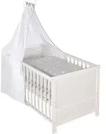 roba Kombi-Kinderbettset 'Sterne Grau', 70x140 cm, wei&szlig;, umbaubar zum Juniorbett -