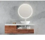 LED Lichtspiegel Bad Wandspiegel FRANZI rund &Oslash;60cm - Silber