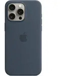 APPLE iPhone 15 Pro Max Silicone Case with MagSafe - Storm Blue - Blau