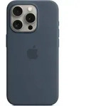 Apple Silikon Case iPhone 15 Pro sturmblau - Blau