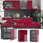 H&auml;ngeschrank Vicco Fame-Line Bordeaux Hochglanz 50 cm, Model 35564 - Rot/Dunkelgrau