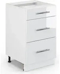 K&uuml;chenunterschrank Vicco Fame-Line Wei&szlig; Hochglanz 50 cm ohne Arbeitsplatte, Model