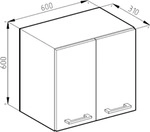 H&auml;ngeschrank Vicco R-Line Goldkraft Eiche 60 cm, Model 34896 - Braun/Dunkelgrau