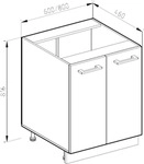 K&uuml;chenunterschrank Vicco R-Line Goldkraft Eiche 60 cm ohne Arbeitsplatte, Model