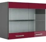 K&uuml;chenglasschrank Vicco R-Line Rot Hochglanz 80 cm, Model 34929 -...