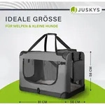 Juskys Hundetransportbox Lassie XL (grau) faltbar - 56 x 81 x 58 cm - Hundebox...