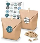 Basteladventskalender Set - Set 5 Weihnachten Sticker in blauen Farbt&ouml;nen -...